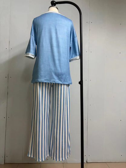 Coastal Breeze Striped Two-Piece Set