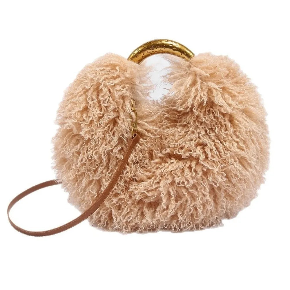 The Spice Girl Round Faux Fur Ring Bag
