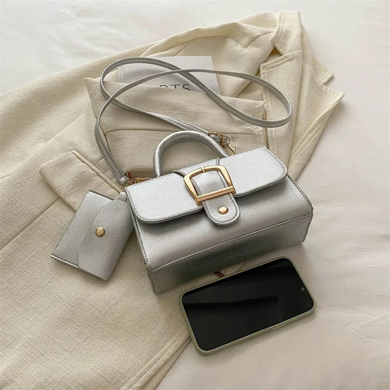 Structured Buckle Top-Handle Mini Bag