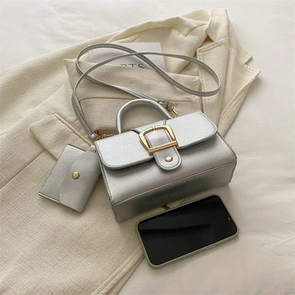 Structured Buckle Top-Handle Mini Bag