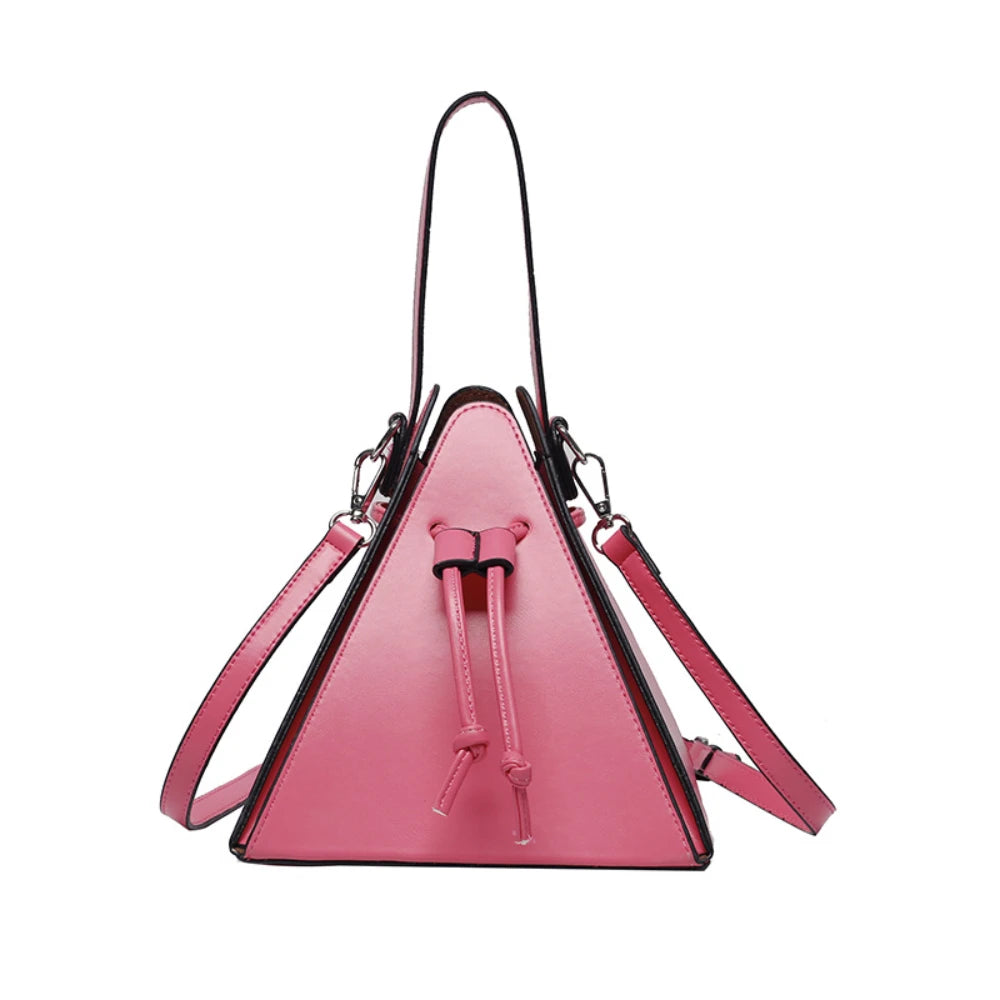 Geo Triangle Drawstring Bucket Bag