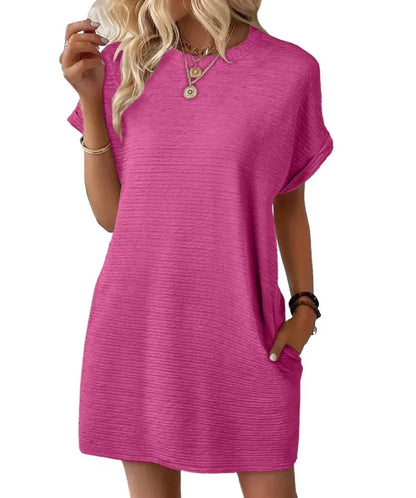Relaxed Short Sleeve Mini Dress