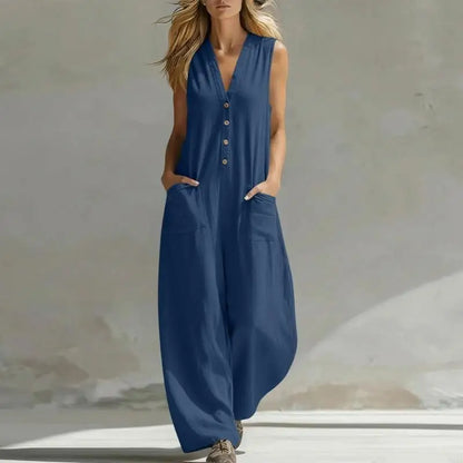 Effortless Wide Leg Sleeveless Jumpsuit