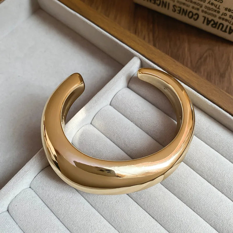 Irregular Geometric Glossy Opening Bangle