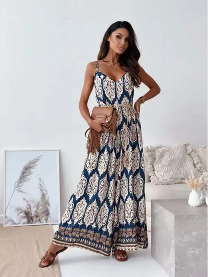 Boho Printed Wide-Leg Jumpsuit