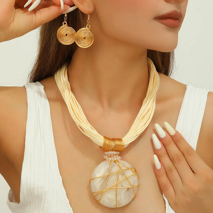 Hand-Woven Resin & Aluminum Statement Set