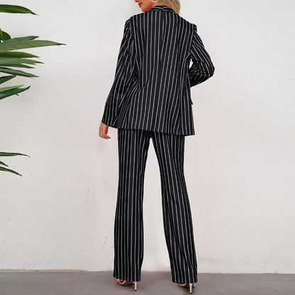 Trendy Striped Two-Piece Suit
