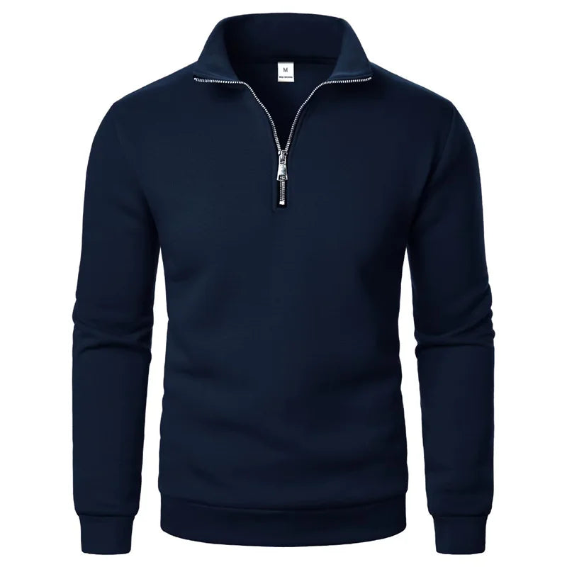 Modern Half-Zip Stand-Collar Pullover