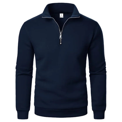 Modern Half-Zip Stand-Collar Pullover
