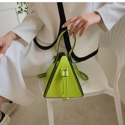 Geo Triangle Drawstring Bucket Bag