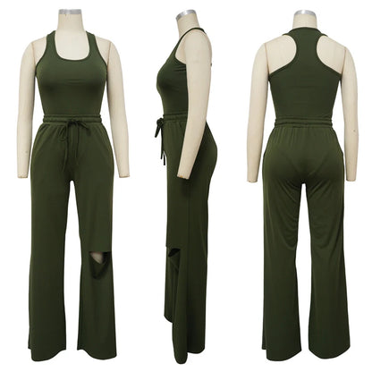 Casual Two Piece Wide Leg Set