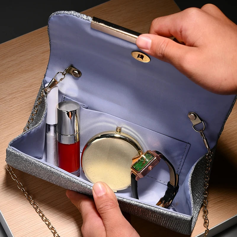 Luxury Shimmer Envelope Clutch