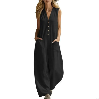Effortless Wide Leg Sleeveless Jumpsuit