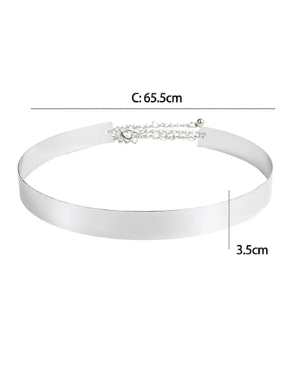 Women's metal iron piece belt