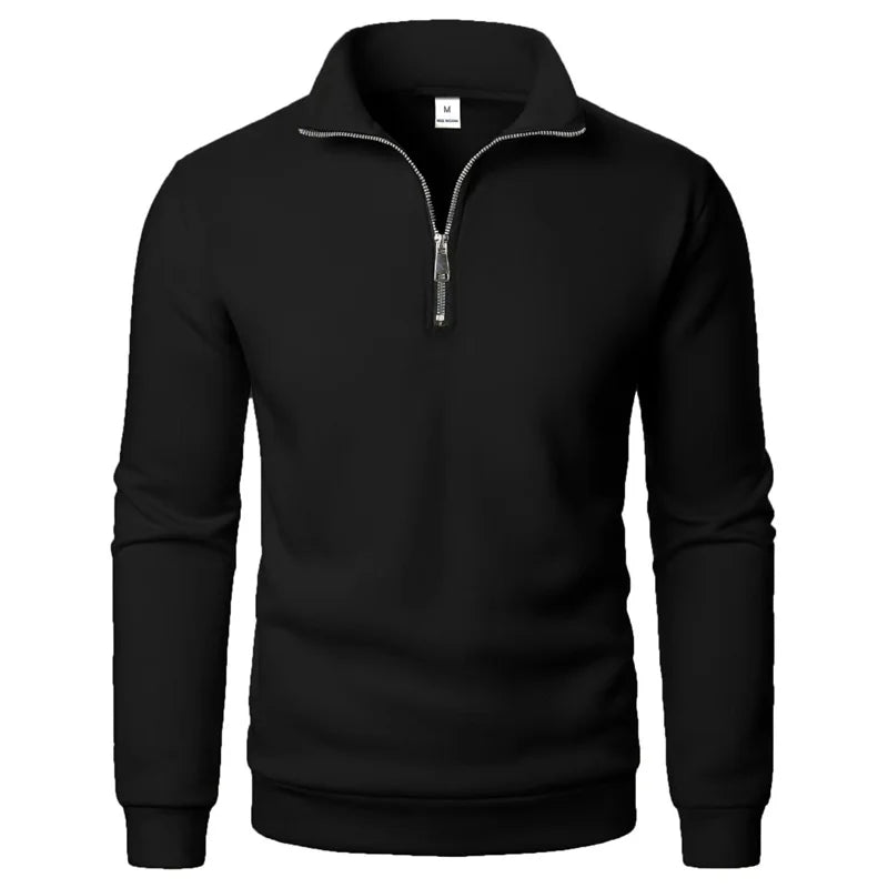 Modern Half-Zip Stand-Collar Pullover