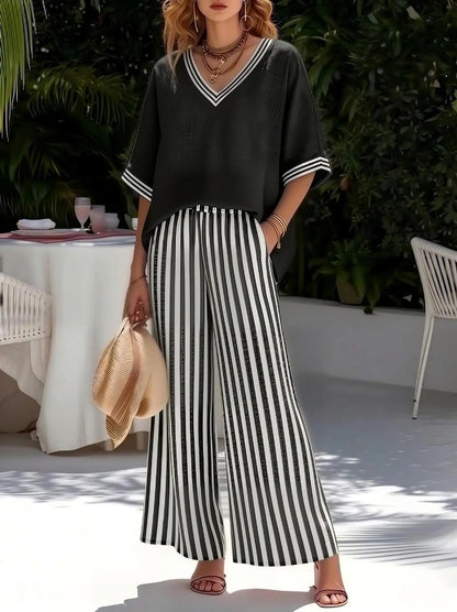 Coastal Breeze Striped Two-Piece Set