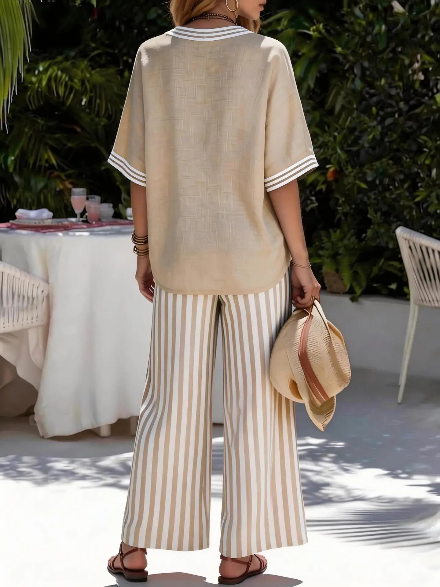 Coastal Breeze Striped Two-Piece Set