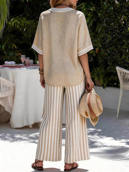 Coastal Breeze Striped Two-Piece Set