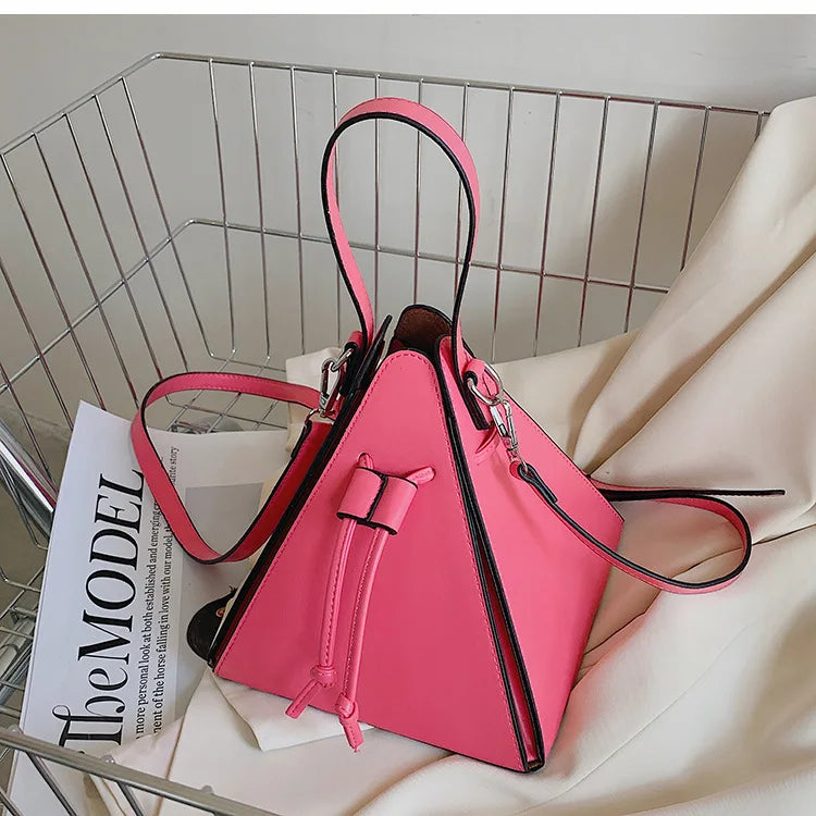 Geo Triangle Drawstring Bucket Bag