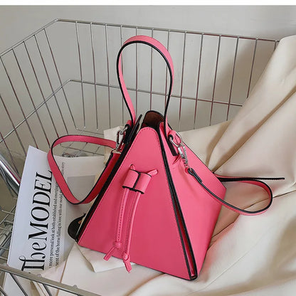 Geo Triangle Drawstring Bucket Bag