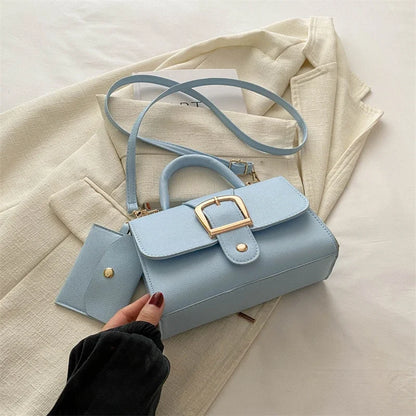 Structured Buckle Top-Handle Mini Bag
