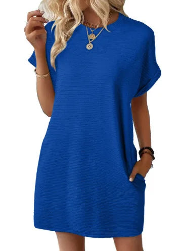 Relaxed Short Sleeve Mini Dress