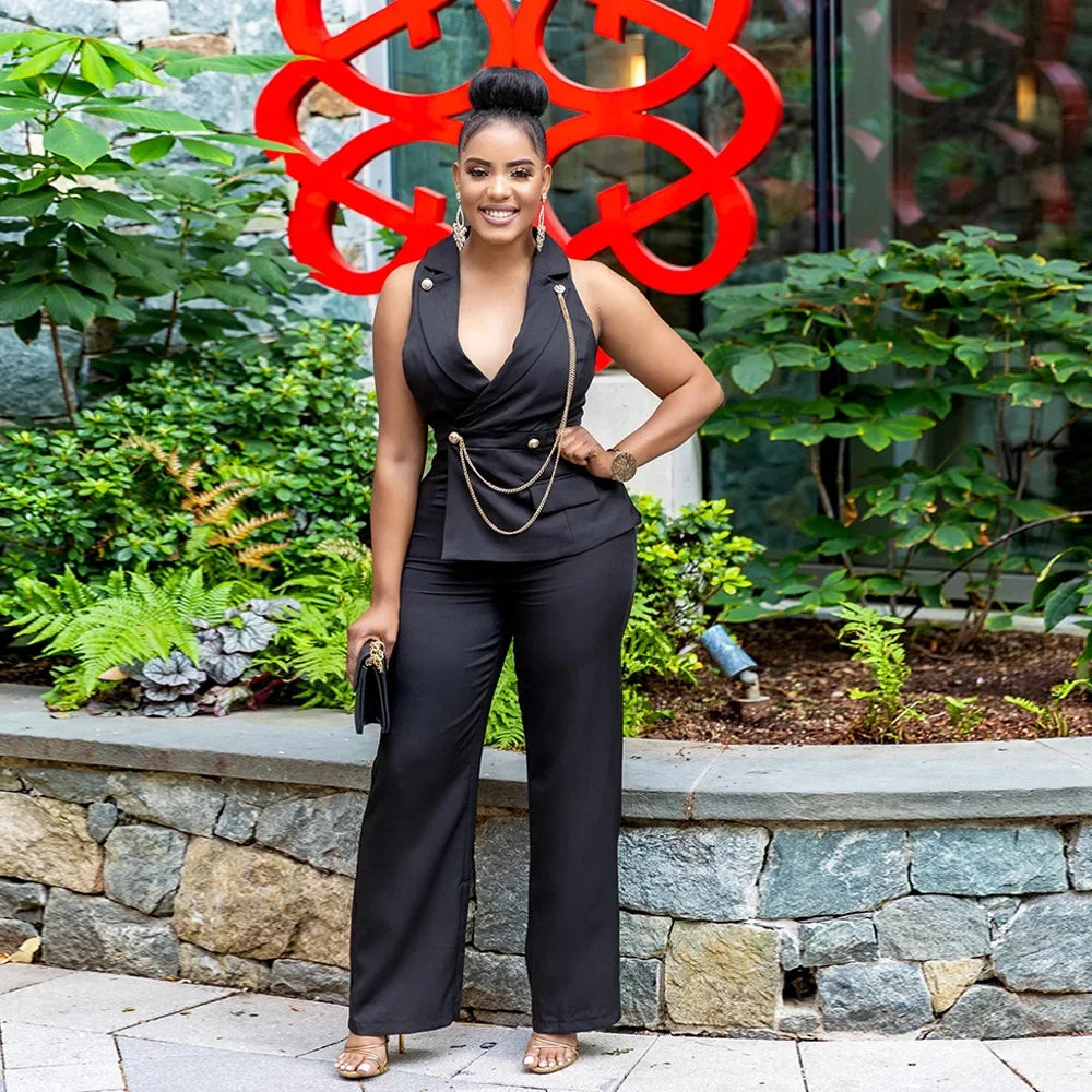 Chic Sleeveless Blazer Jumpsuit – ProLyf Styles