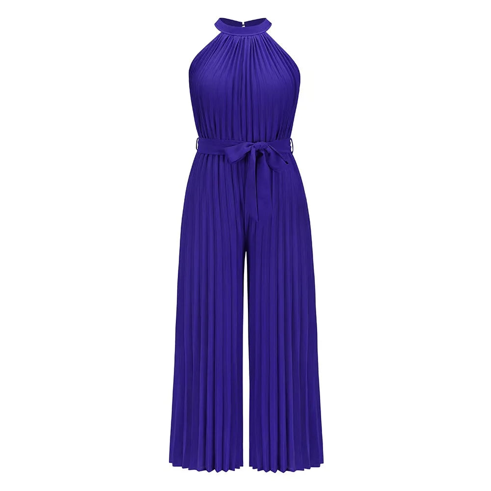 Stylish Halter Neck Wide-Leg Jumpsuit