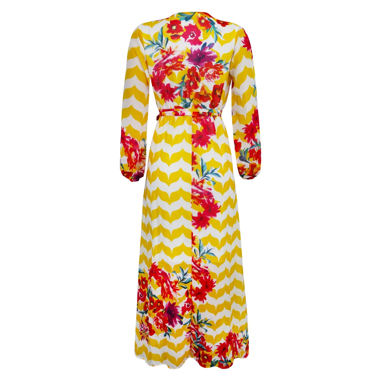 Women's Printed Wrap Maxi Dress