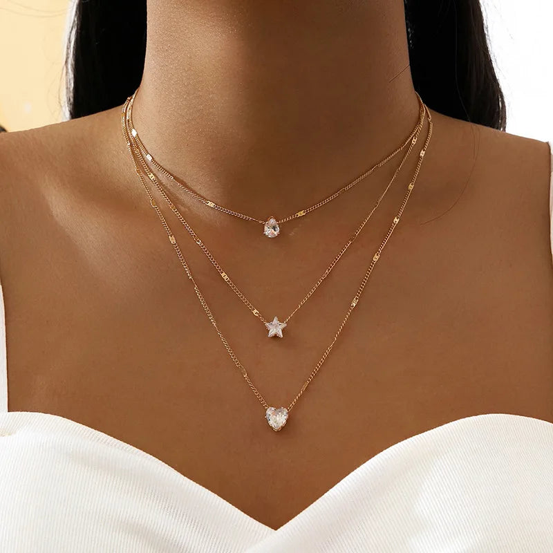Zircon Charm Pendant Necklace