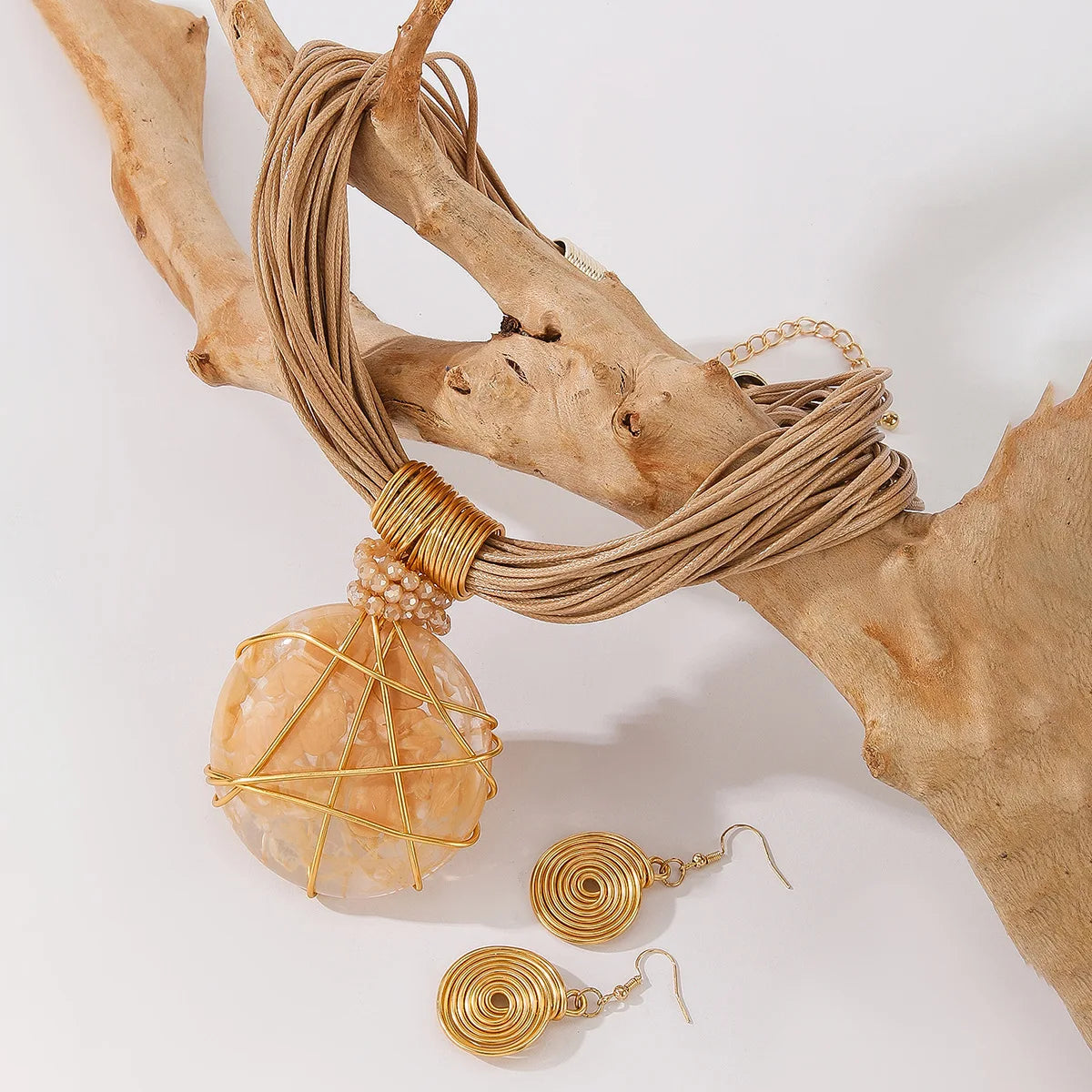 Hand-Woven Resin & Aluminum Statement Set
