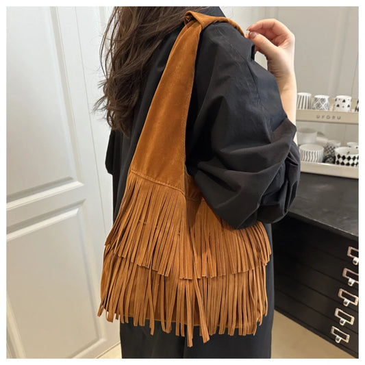 The Muse Soft Fringe Hobo Bag