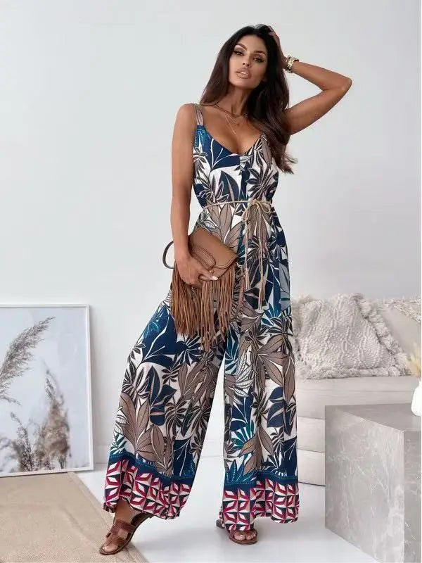 Boho Printed Wide-Leg Jumpsuit