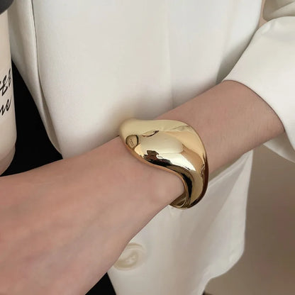 Irregular Geometric Glossy Opening Bangle