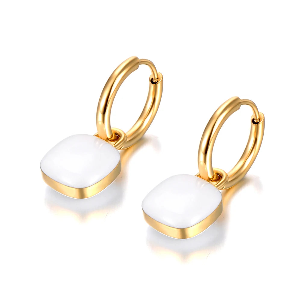 Colorblock Charm Hoop Earrings