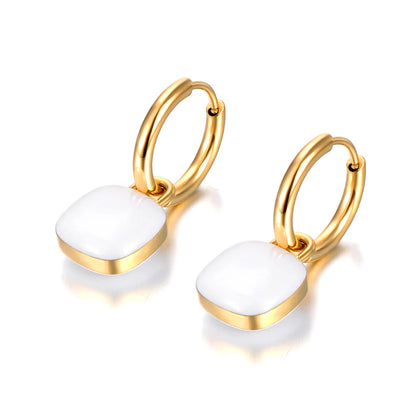 Colorblock Charm Hoop Earrings