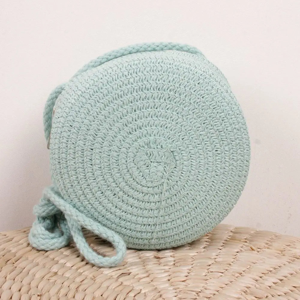 Handmade Round Rattan Crossbody Bag