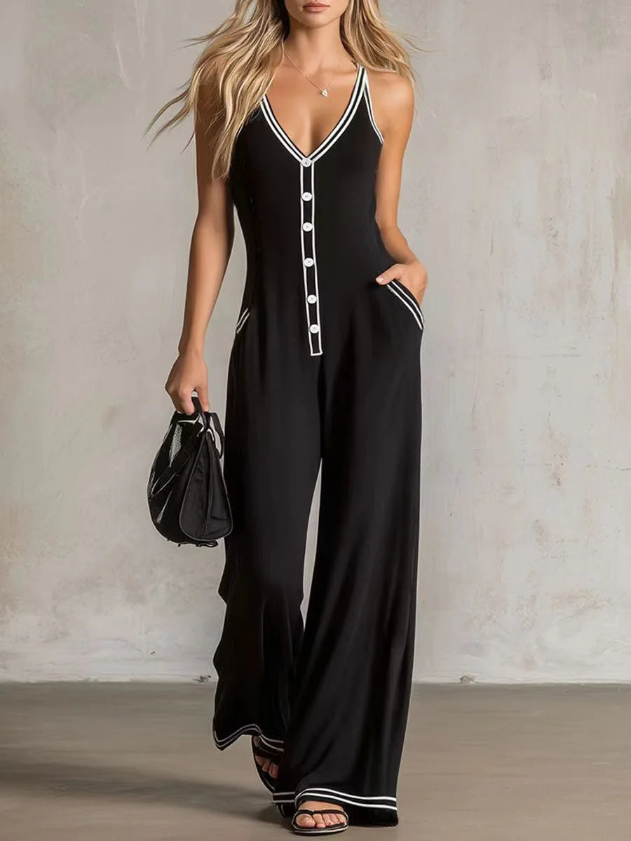 Elegant Flowy Wide Leg Jumpsuit