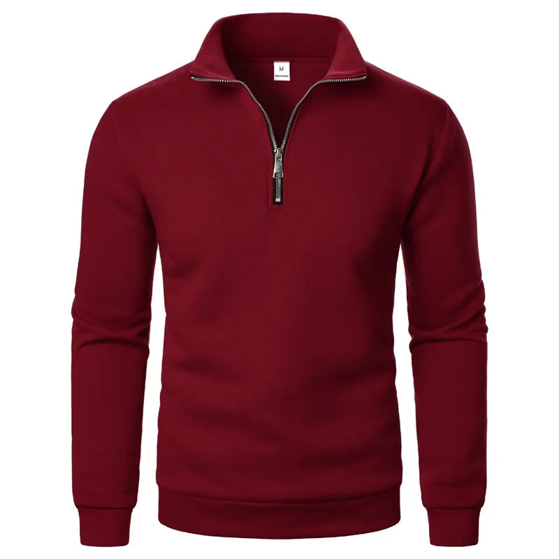 Modern Half-Zip Stand-Collar Pullover