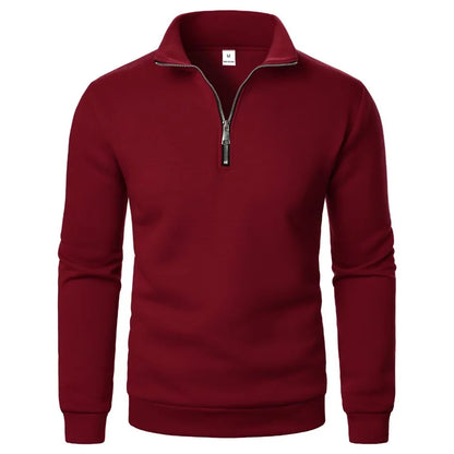 Modern Half-Zip Stand-Collar Pullover