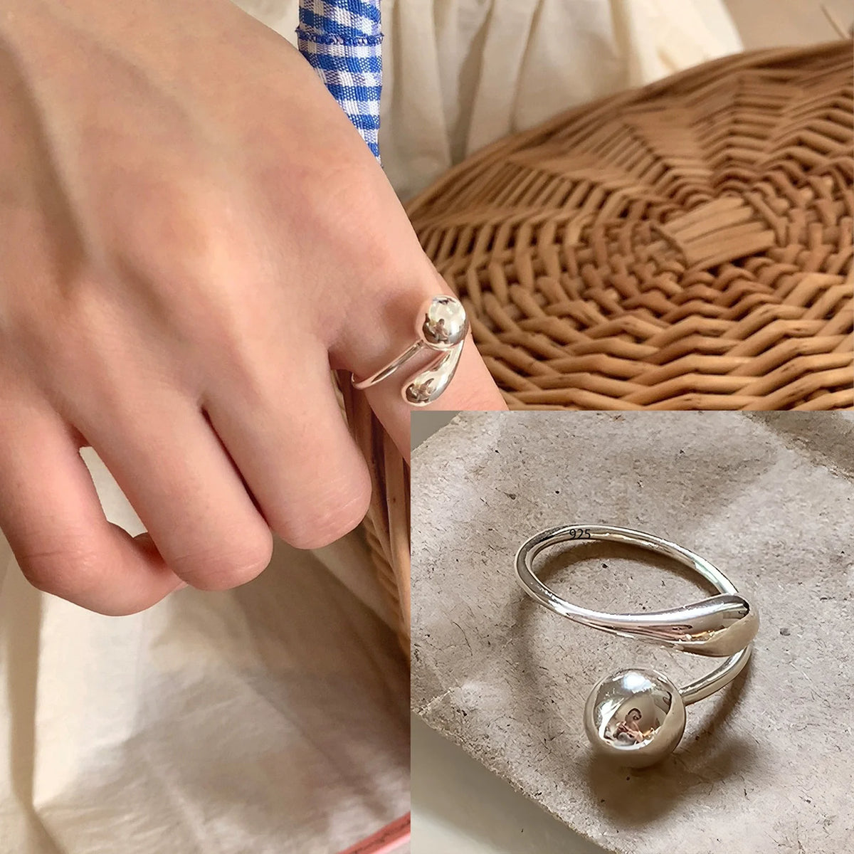 Bohemian Silver Adjustable Rings