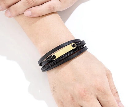 Braided Leather Statement Bracelet