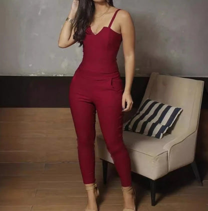 V Cut Dressy Jumpsuit