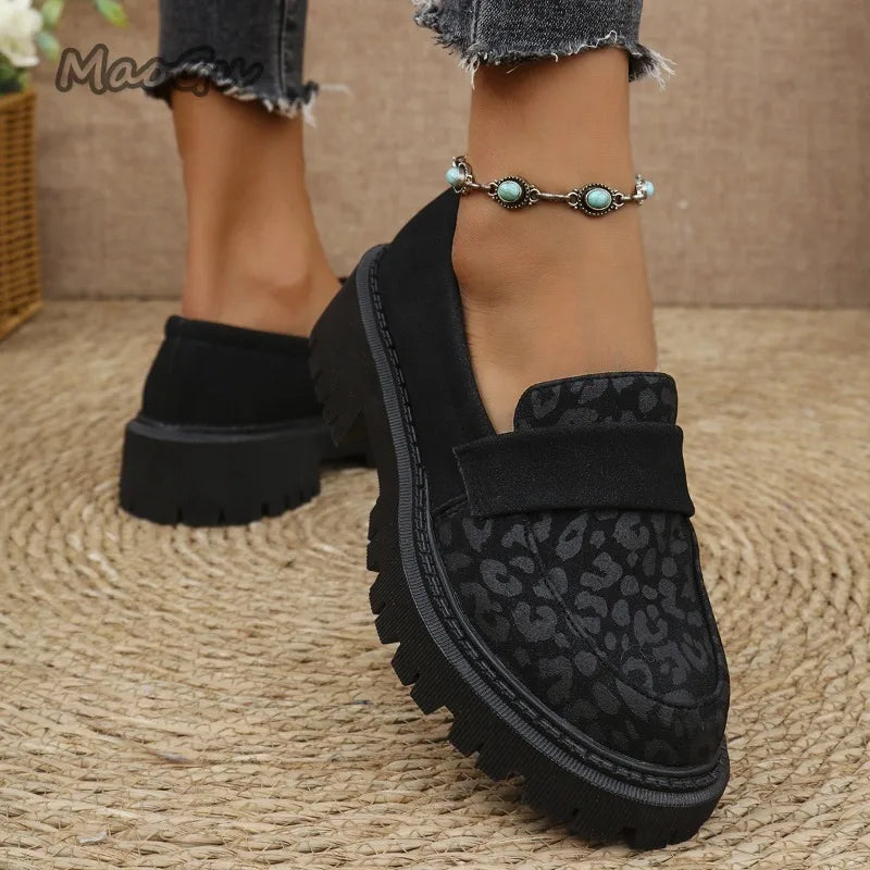 Urban Leopard Platform Loafers