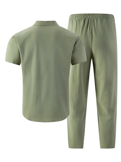 Men's Ultimate Cotton Linen Casual Streetwear Co-ord Set