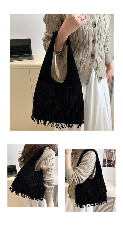 The Muse Soft Fringe Hobo Bag