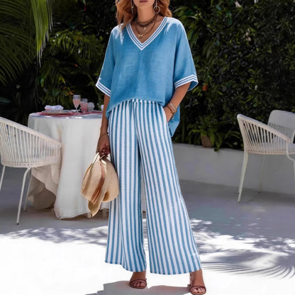 Coastal Breeze Striped Two-Piece Set