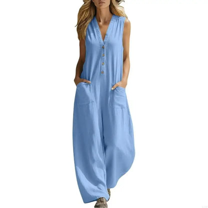 Effortless Wide Leg Sleeveless Jumpsuit