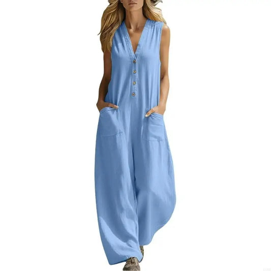 Effortless Wide Leg Sleeveless Jumpsuit