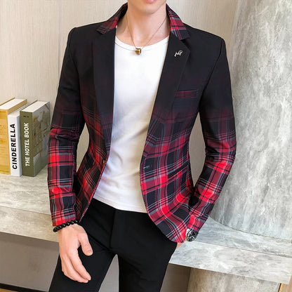 Slim Fit Casual Colorblock Men Blazers